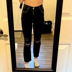 Abercrombie high waist ankle straight jeans